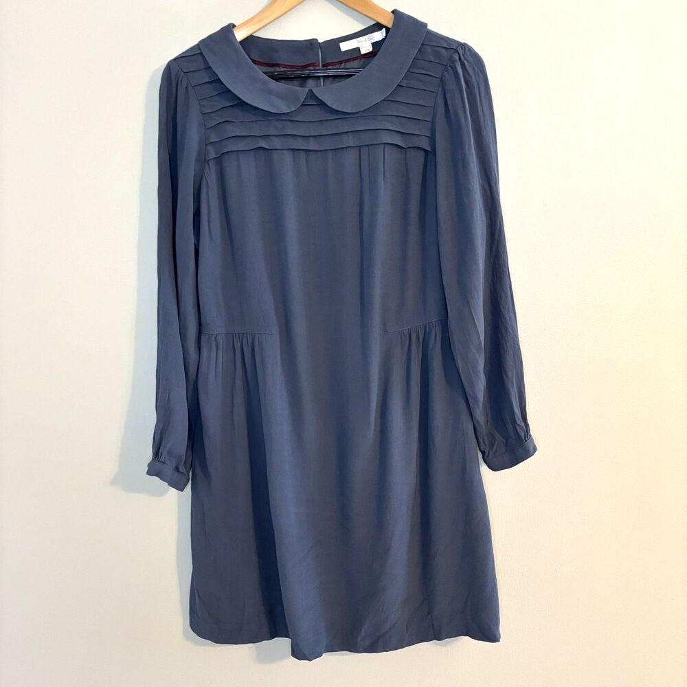 Boden Womens 12R Peter Pan Collar Dress Minimalist Modest Classic Teacher Twee